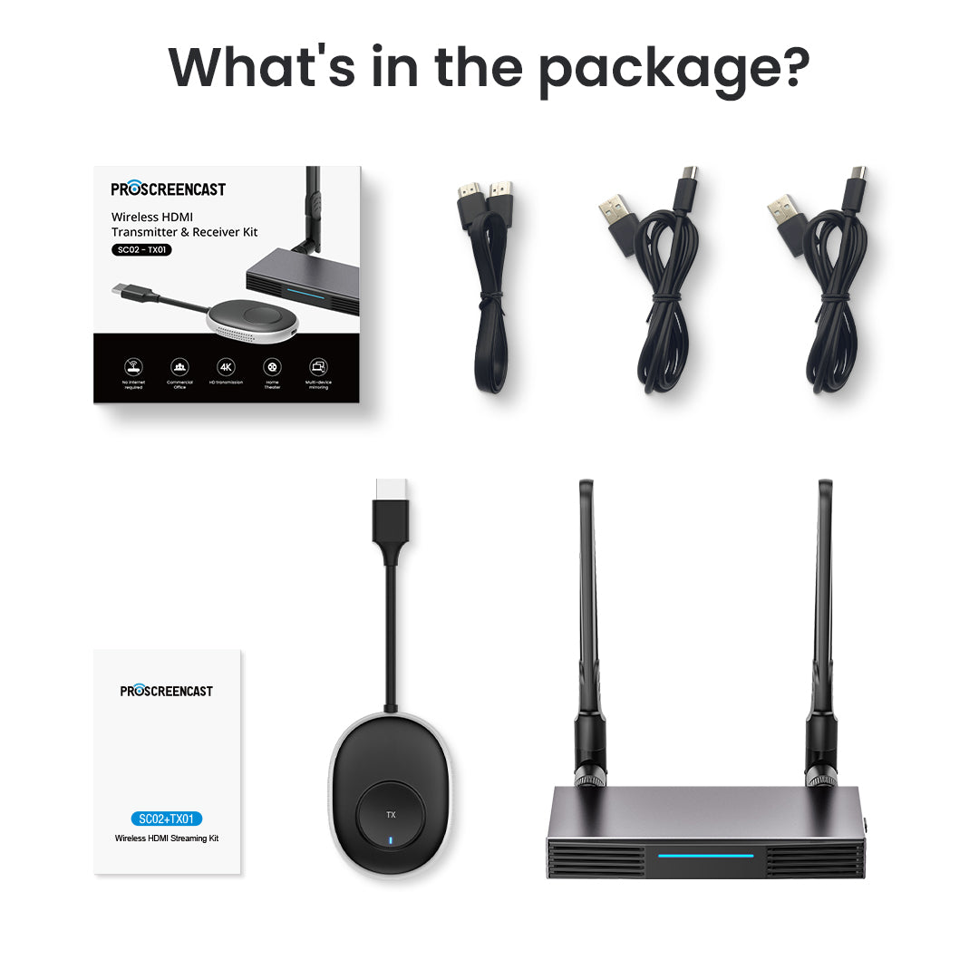 SC02 4k@30Hz Wireless HDMI Transmitter And Receiver Kit